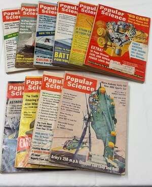 Lot of 12 Vintage Popular Science Magazines 1968-1969